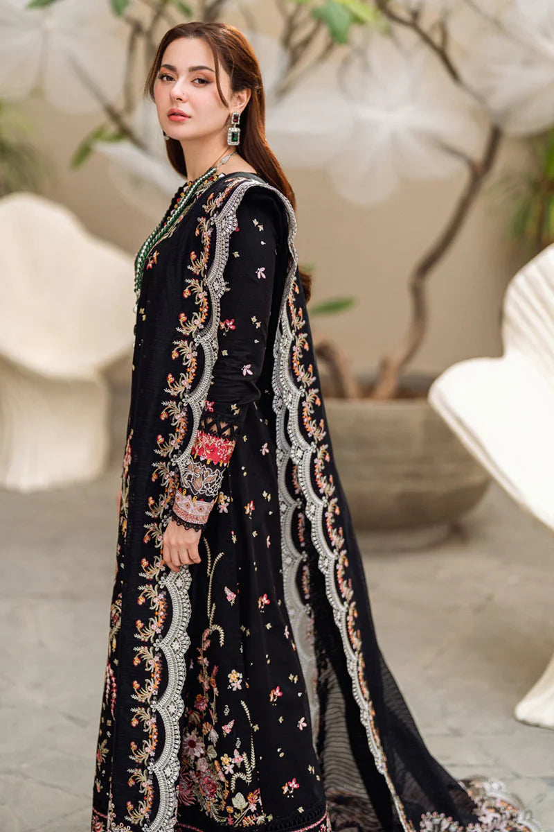 QALAMKAR - 3PC LAWN EMBROIDERED SHIRT WITH JACQUARD WEAVED EMBROIDERED DUPATTA AND COTTON TROUSER \ 1073