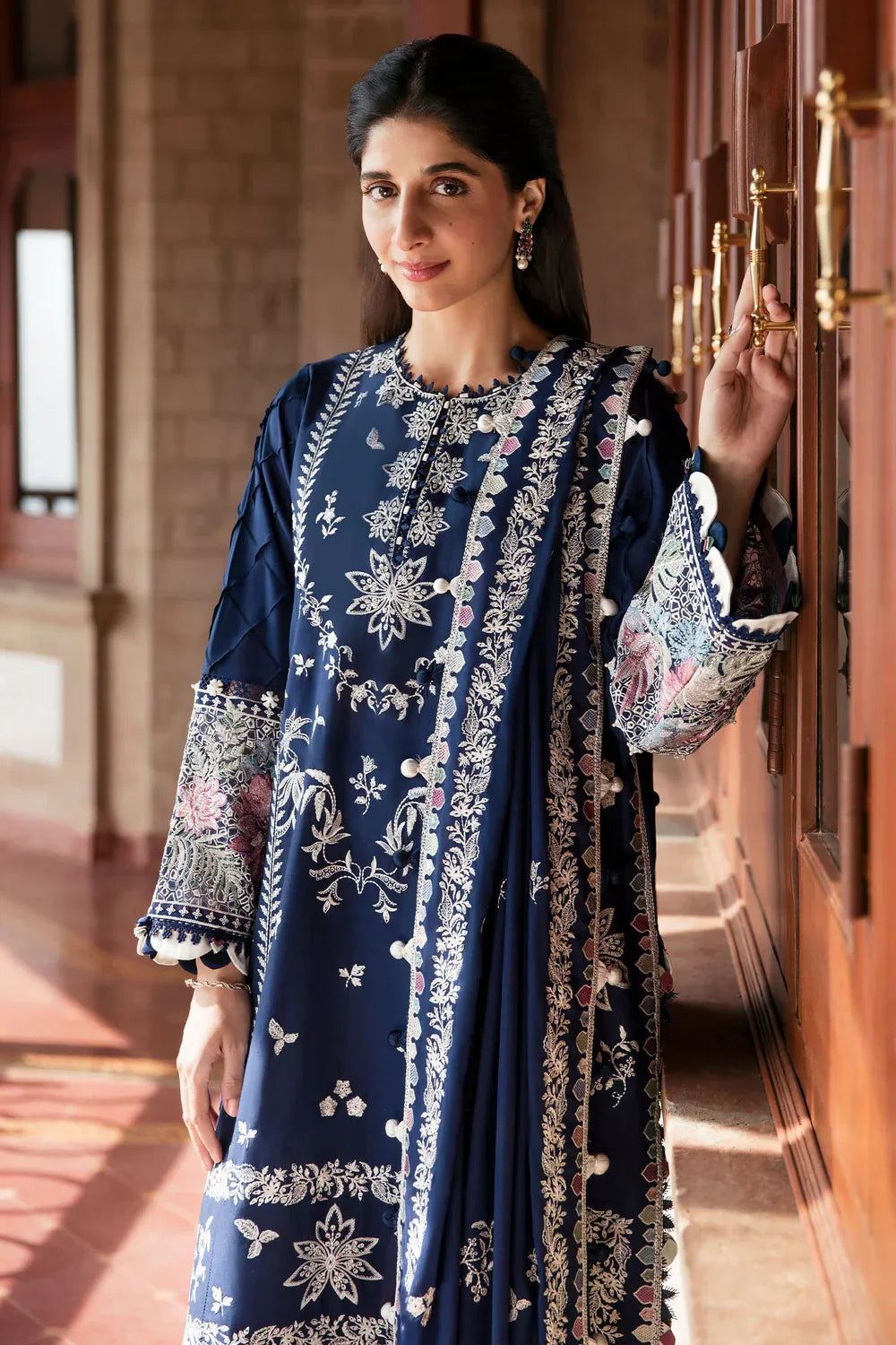 Embroidered Luxury Lawn Unstitched 3Pc | 1063