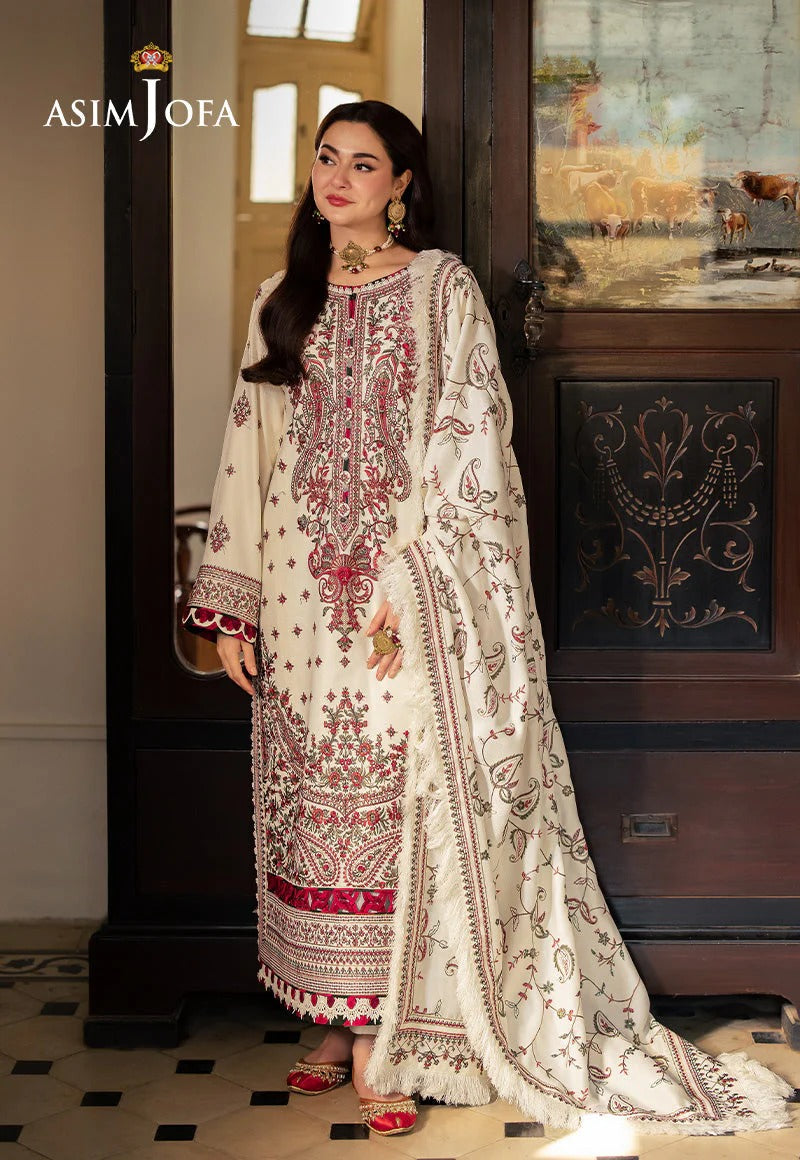 MFLN-1003 3PC DHANAK EMBROIDERED SUIT-PK-5746