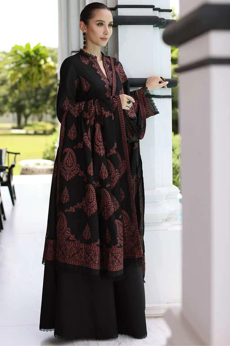 MFLN-1008 3PC KARANDI EMBROIDERED SUIT-PK-5746