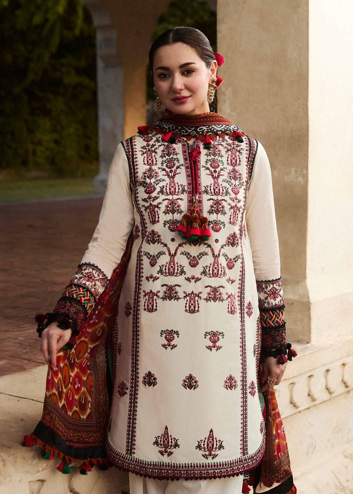 Fawn-MFLN-1019 3PC DHANAK EMBROIDERED SUIT-PK-5746