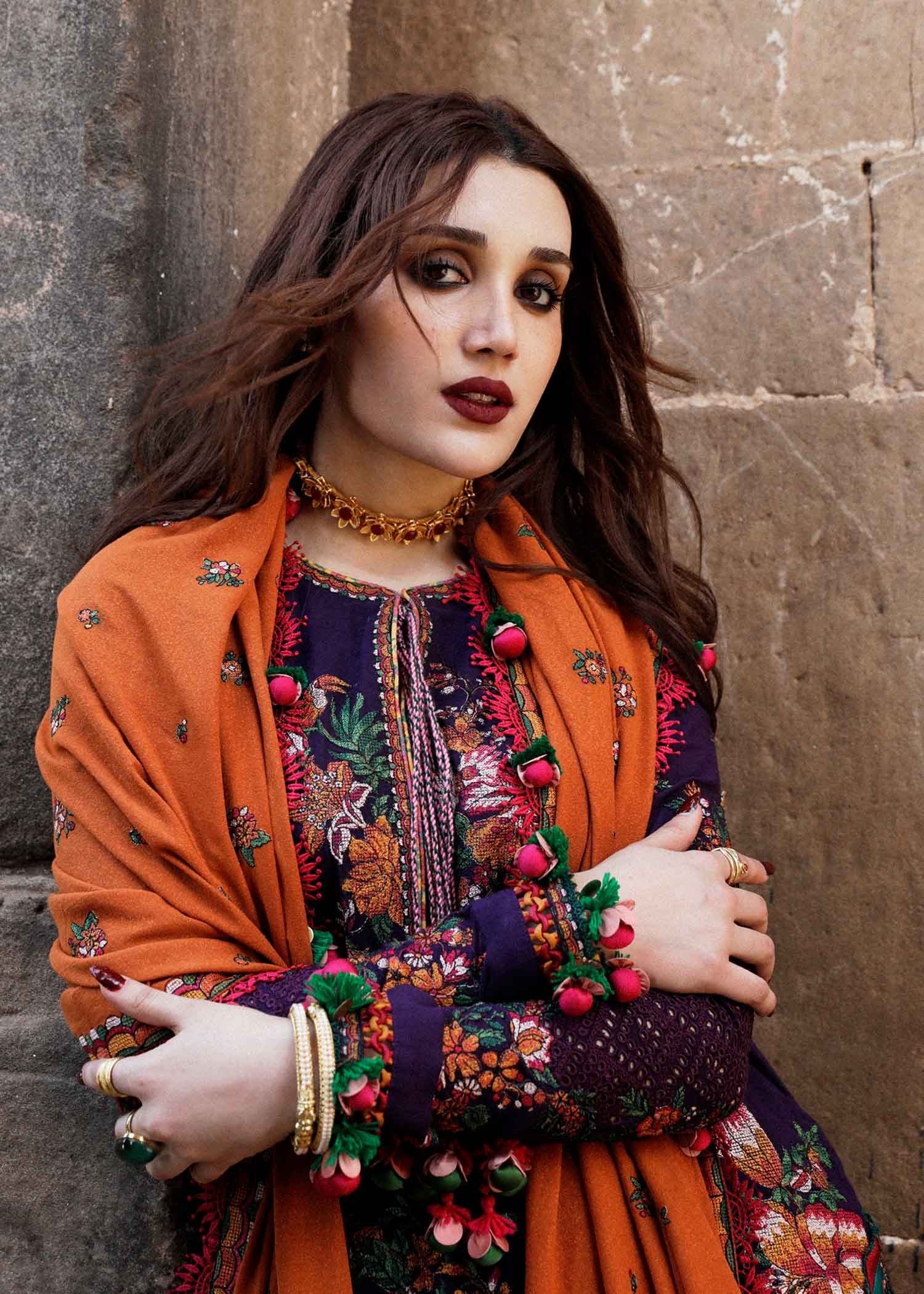 Amethyst-MFLN-1022 3PC DHANAK EMBROIDERED SUIT-PK-5746