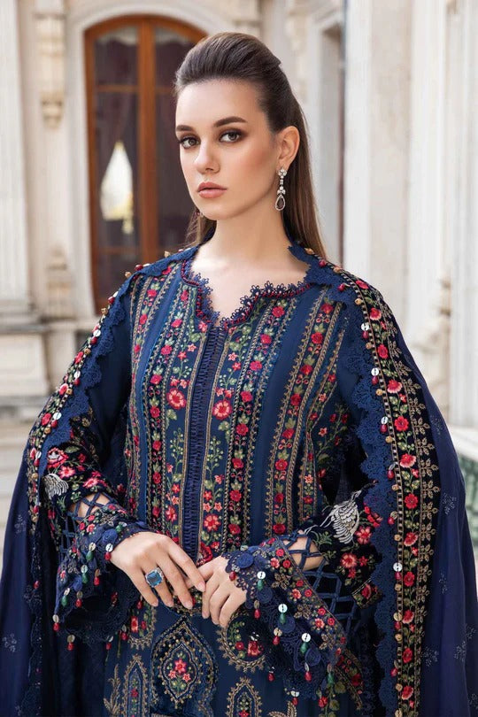 MFLN-1029 3PC DHANAK EMBROIDERED SUIT-PK-5746