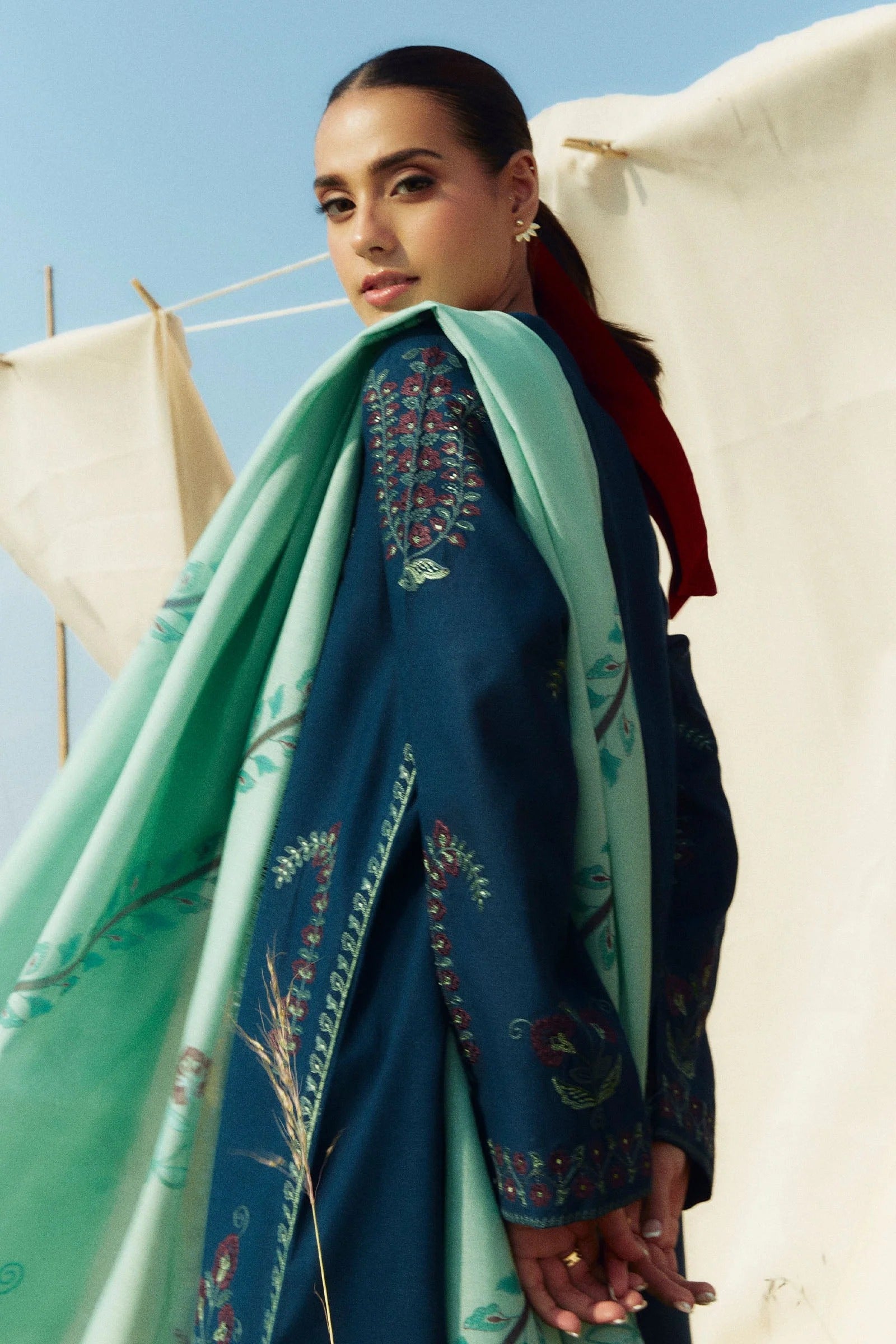 MFLN-1048 3PC DHANAK EMBROIDERED SUIT-PK-5746