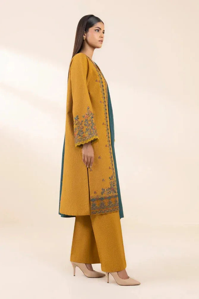 MFLN-1047 3PC DHANAK EMBROIDERED SUIT-PK-5746