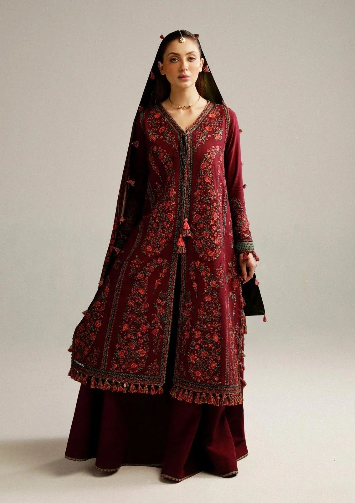 Ruby-MFLN-1031 3PC DHANAK EMBROIDERED SUIT-PK-5746