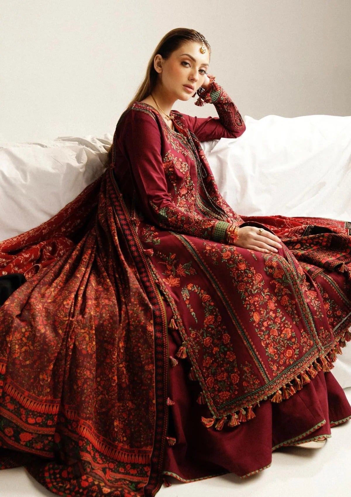 Ruby-MFLN-1031 3PC DHANAK EMBROIDERED SUIT-PK-5746