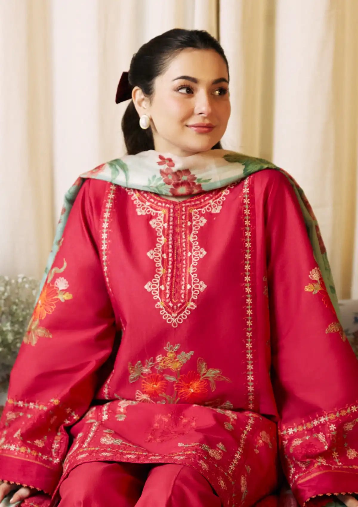 Embroidered Luxury Lawn Unstitched 3Pc | 1060