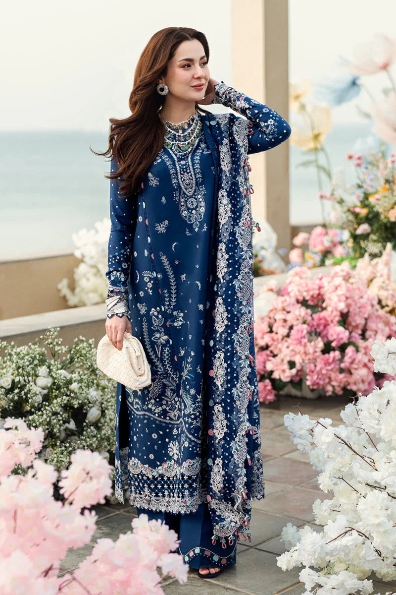 QALAMKAR - 3PC LAWN EMBROIDERED SHIRT WITH JACQUARD WEAVED EMBROIDERED DUPATTA AND COTTON TROUSER \ 1080