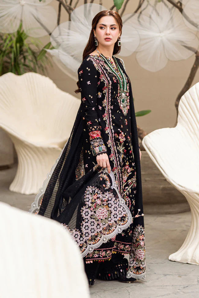 QALAMKAR - 3PC LAWN EMBROIDERED SHIRT WITH JACQUARD WEAVED EMBROIDERED DUPATTA AND COTTON TROUSER \ 1073