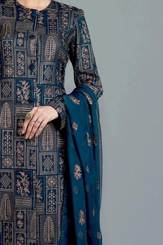 PREMIUM LAWN 3PC EMBROIDERED DRESS EMBROIDERED DUPATTA D-1015