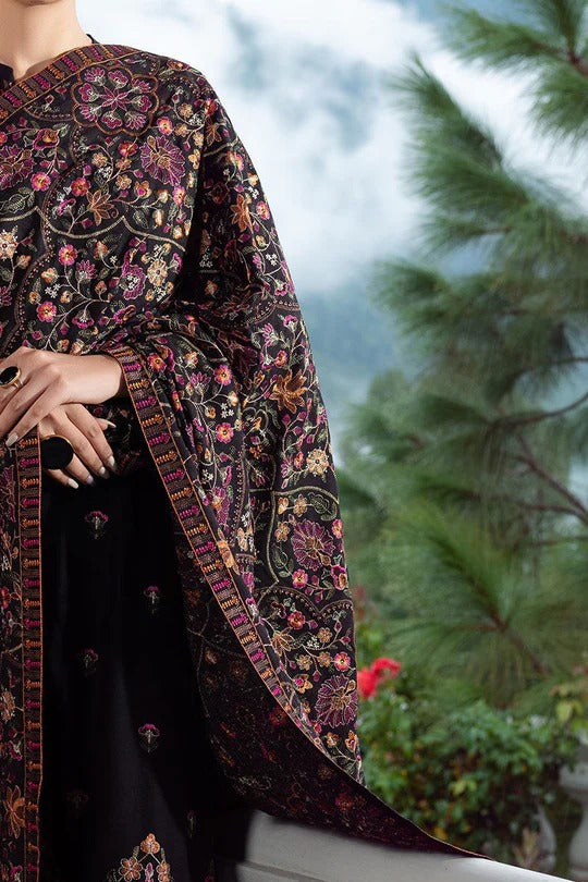 MFLN-1054 3PC DHANAK EMBROIDERED SUIT-PK-5746