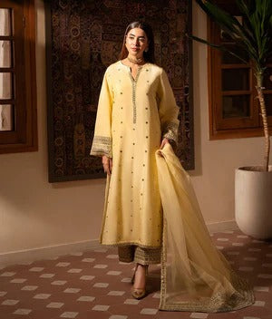 Amber ✨MFLN-1009 3PC DHANAK EMBROIDERED SUIT-PK-5746