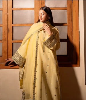 Amber ✨MFLN-1009 3PC DHANAK EMBROIDERED SUIT-PK-5746
