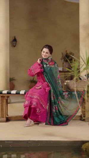MFLN-1056 3PC DHANAK EMBROIDERED SUIT-PK-5746