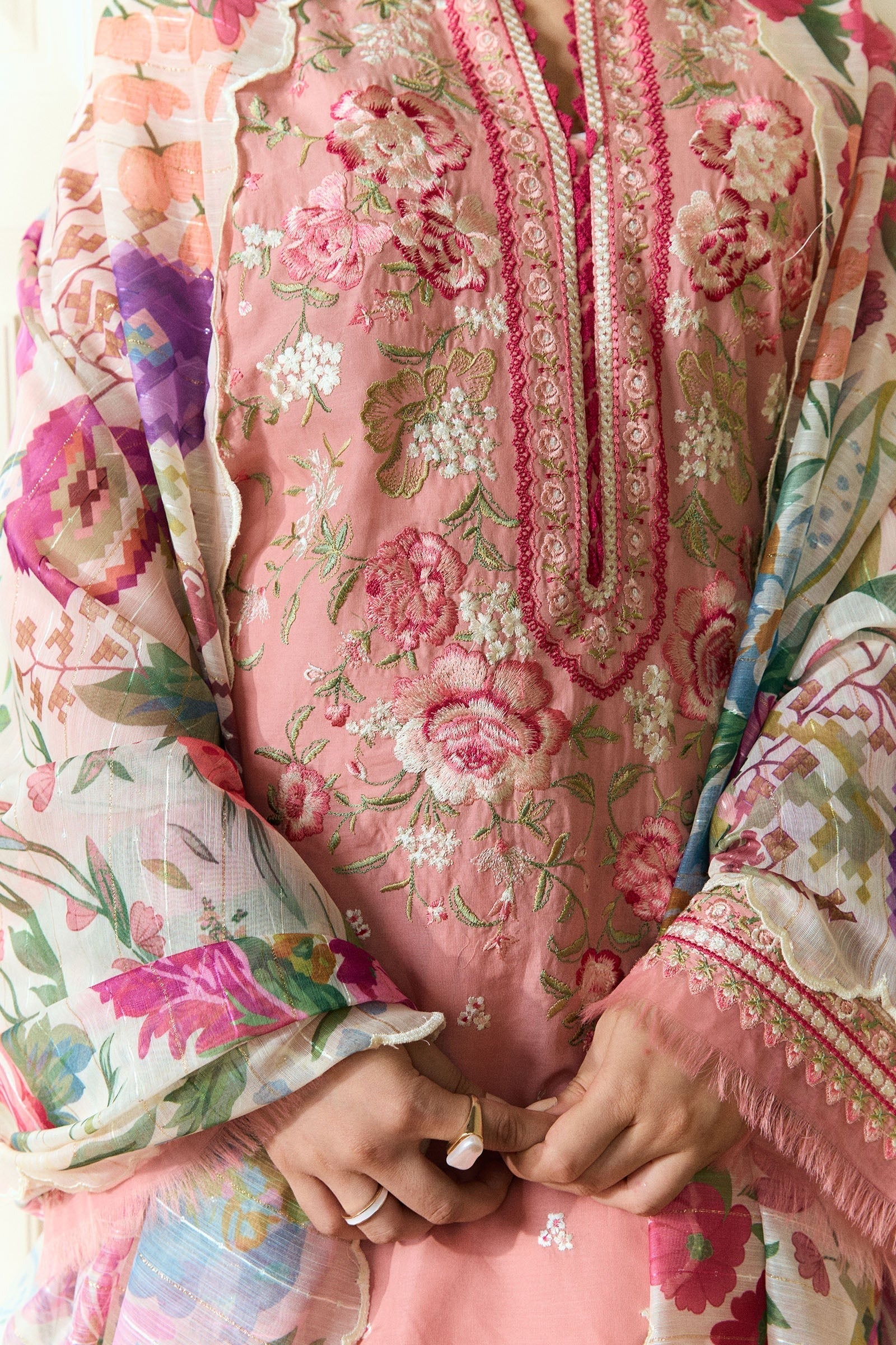 MFLN-1036 3PC DHANAK EMBROIDERED SUIT-PK-5746