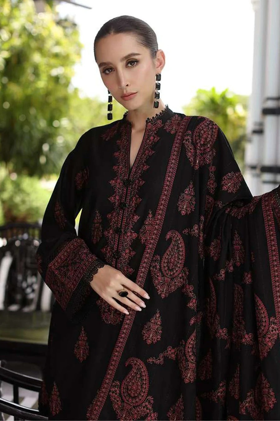 MFLN-1008 3PC KARANDI EMBROIDERED SUIT-PK-5746