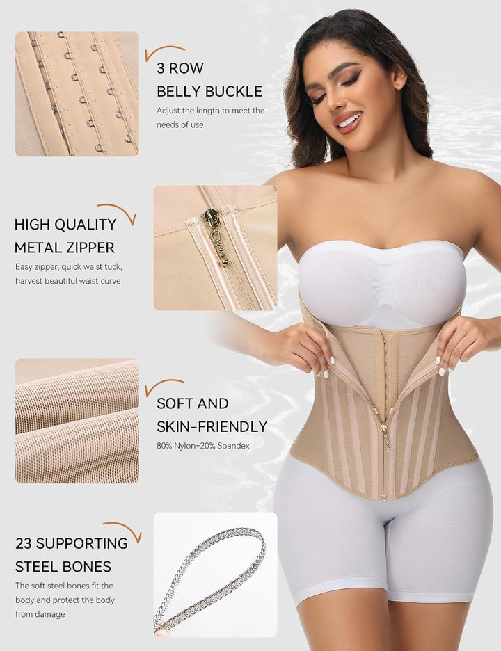 Curved Boned Waist Trainer High Compression Tiny Waist Corset