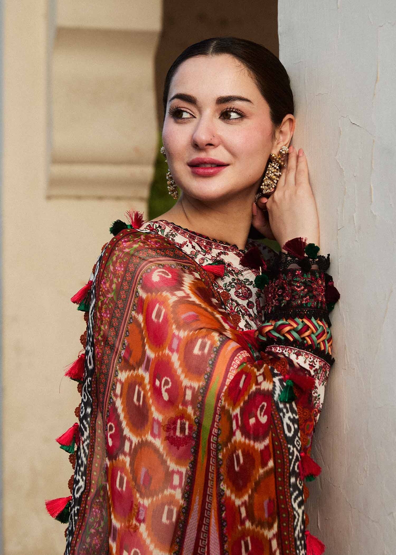 Fawn-MFLN-1019 3PC DHANAK EMBROIDERED SUIT-PK-5746