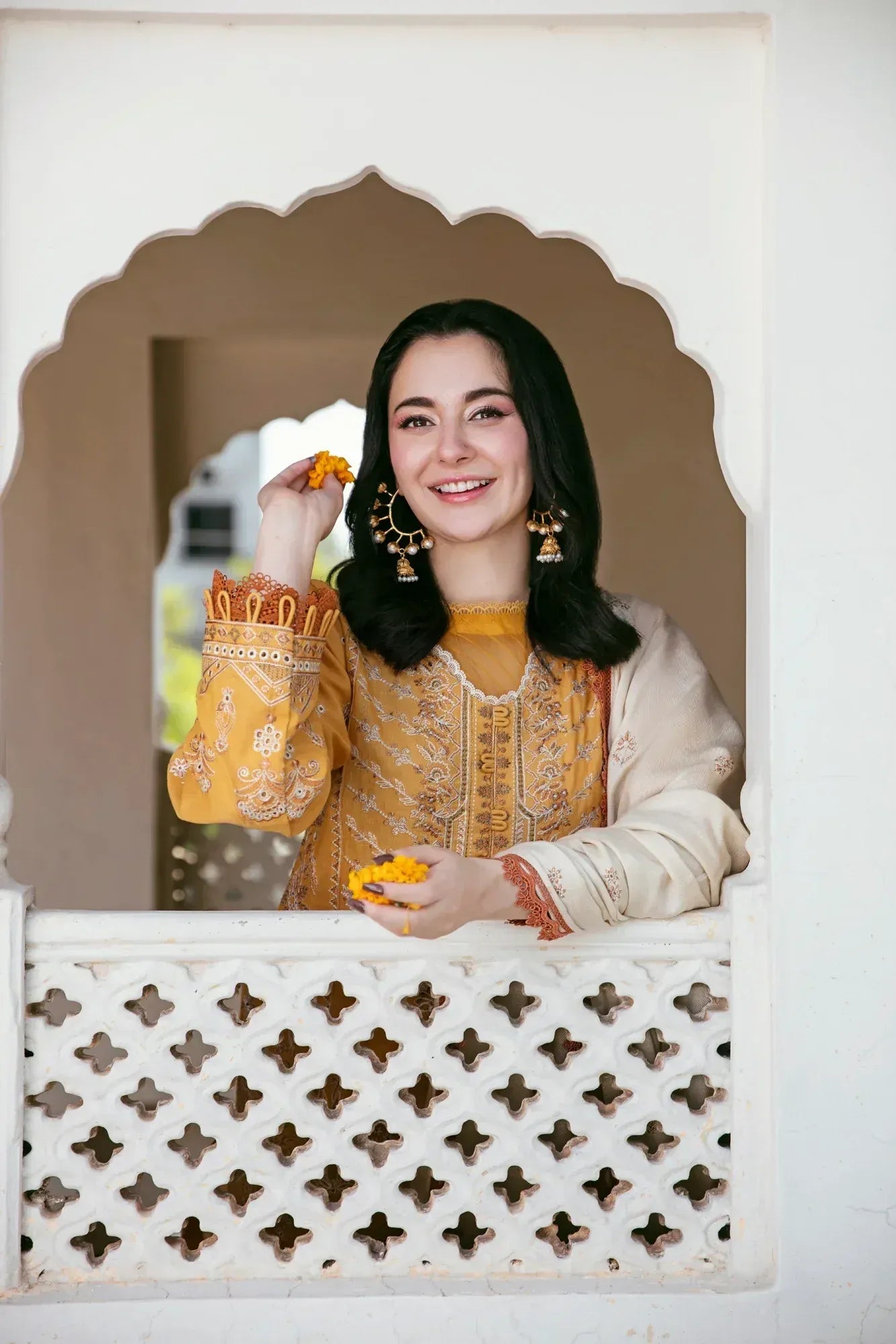 MFLN-1001 3PC DHANAK EMBROIDERED SUIT-PK-5746