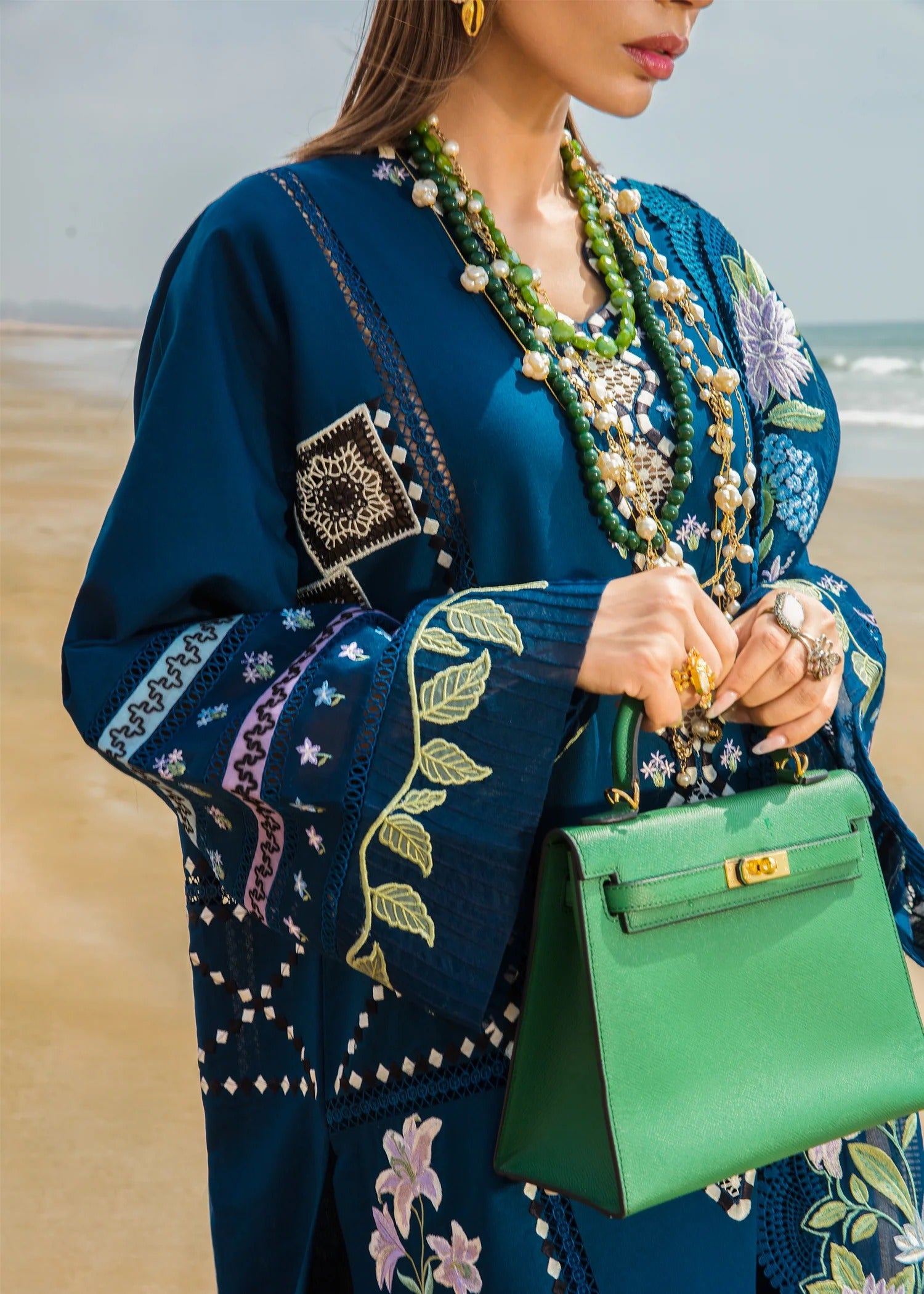 MFLN-1010 3PC DHANAK EMBROIDERED SUIT-PK-5746