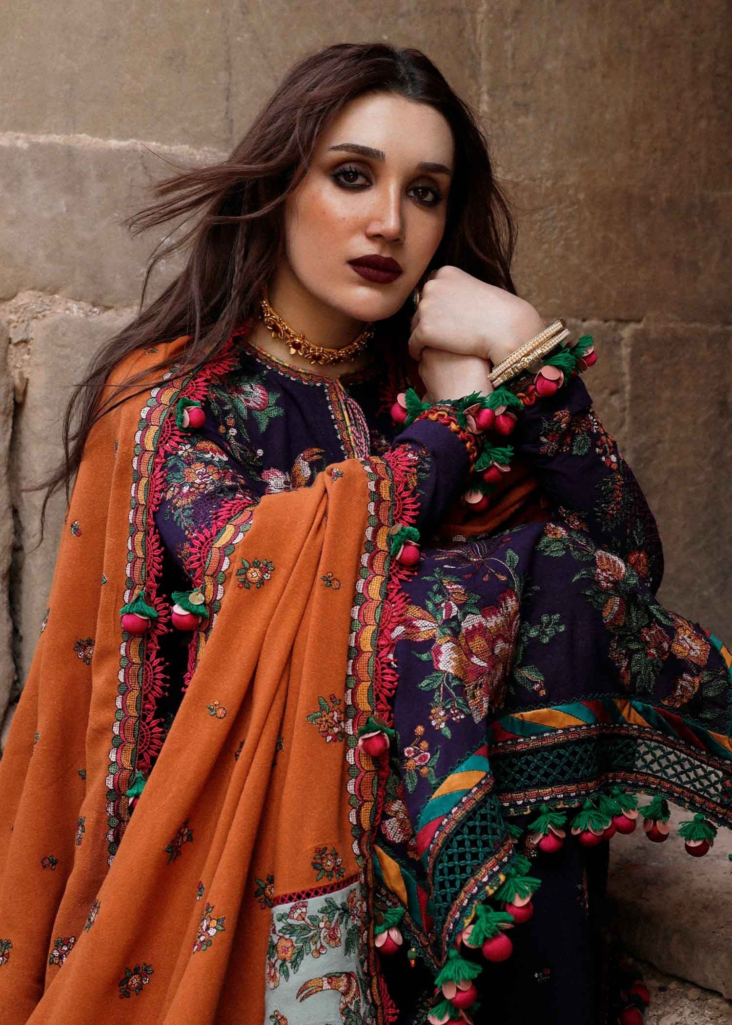 Amethyst-MFLN-1022 3PC DHANAK EMBROIDERED SUIT-PK-5746
