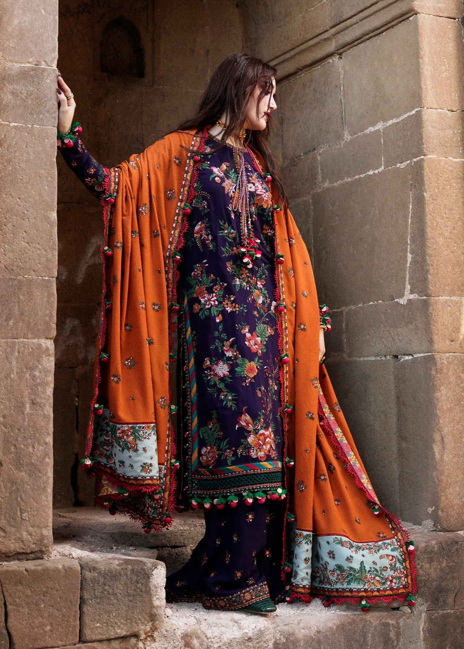 Amethyst-MFLN-1022 3PC DHANAK EMBROIDERED SUIT-PK-5746
