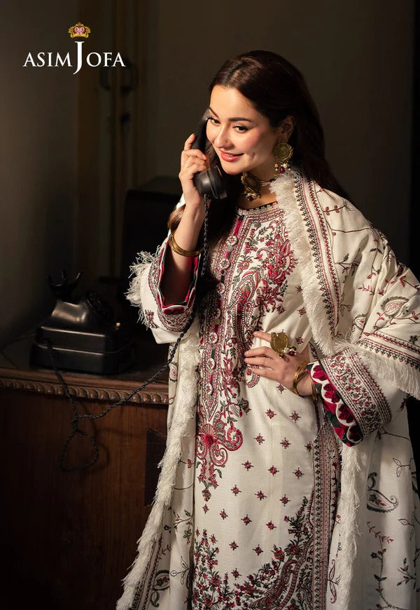 MFLN-1003 3PC DHANAK EMBROIDERED SUIT-PK-5746