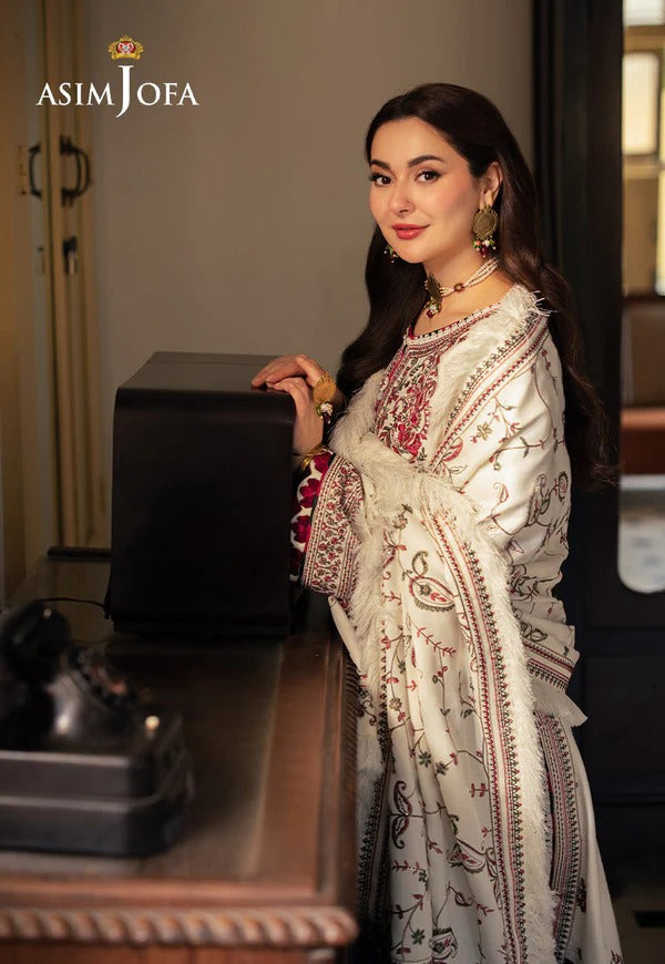 MFLN-1003 3PC DHANAK EMBROIDERED SUIT-PK-5746