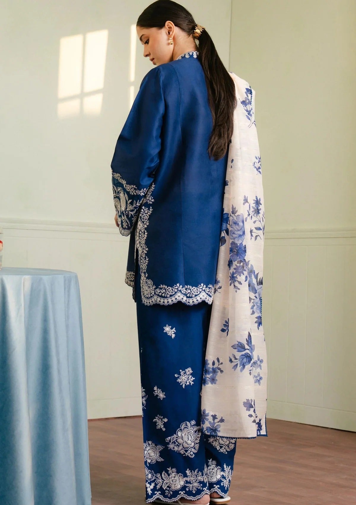 MFLN-1057 3PC DHANAK EMBROIDERED SUIT-PK-5746