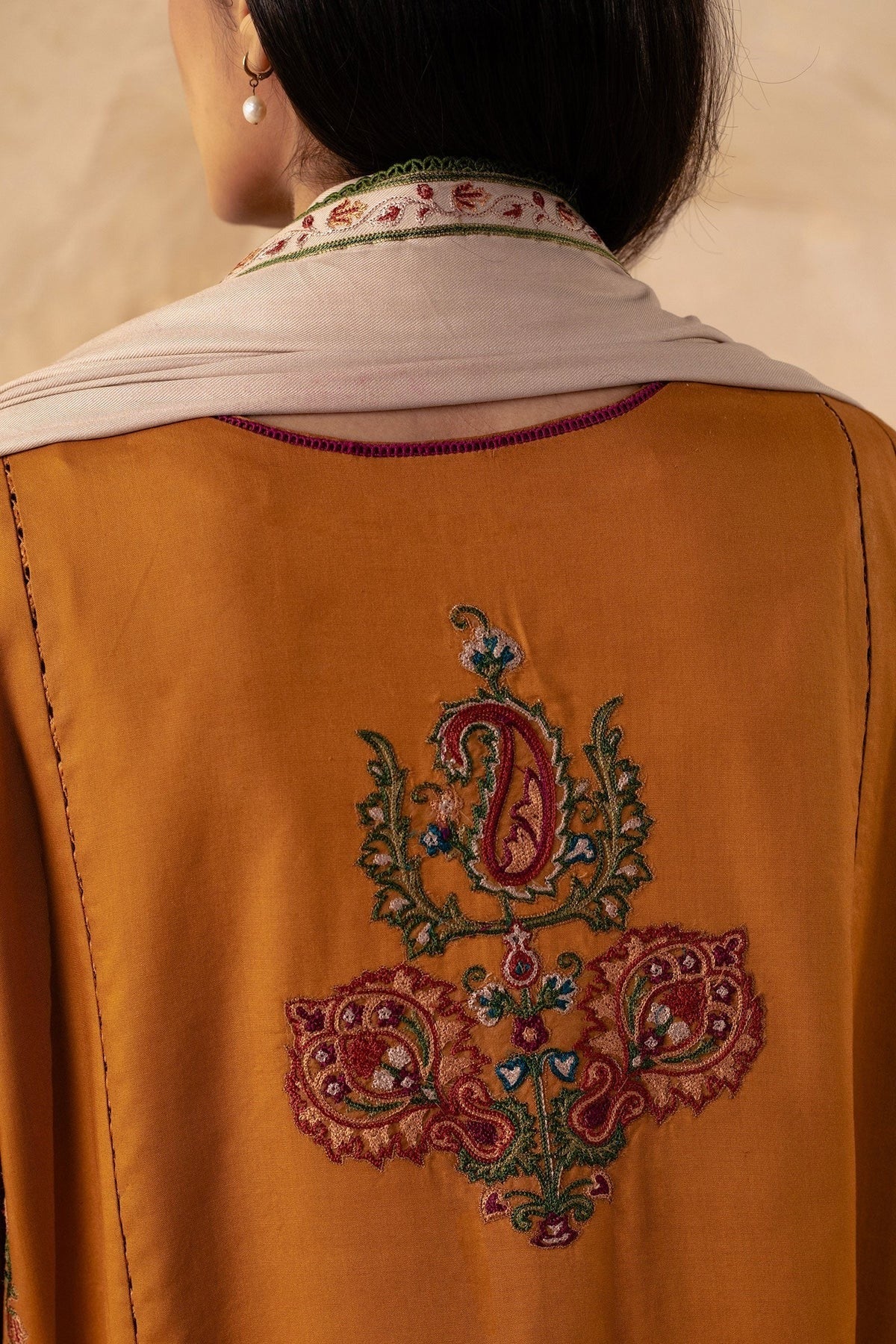 MFLN-1058 3PC DHANAK EMBROIDERED SUIT-PK-5746