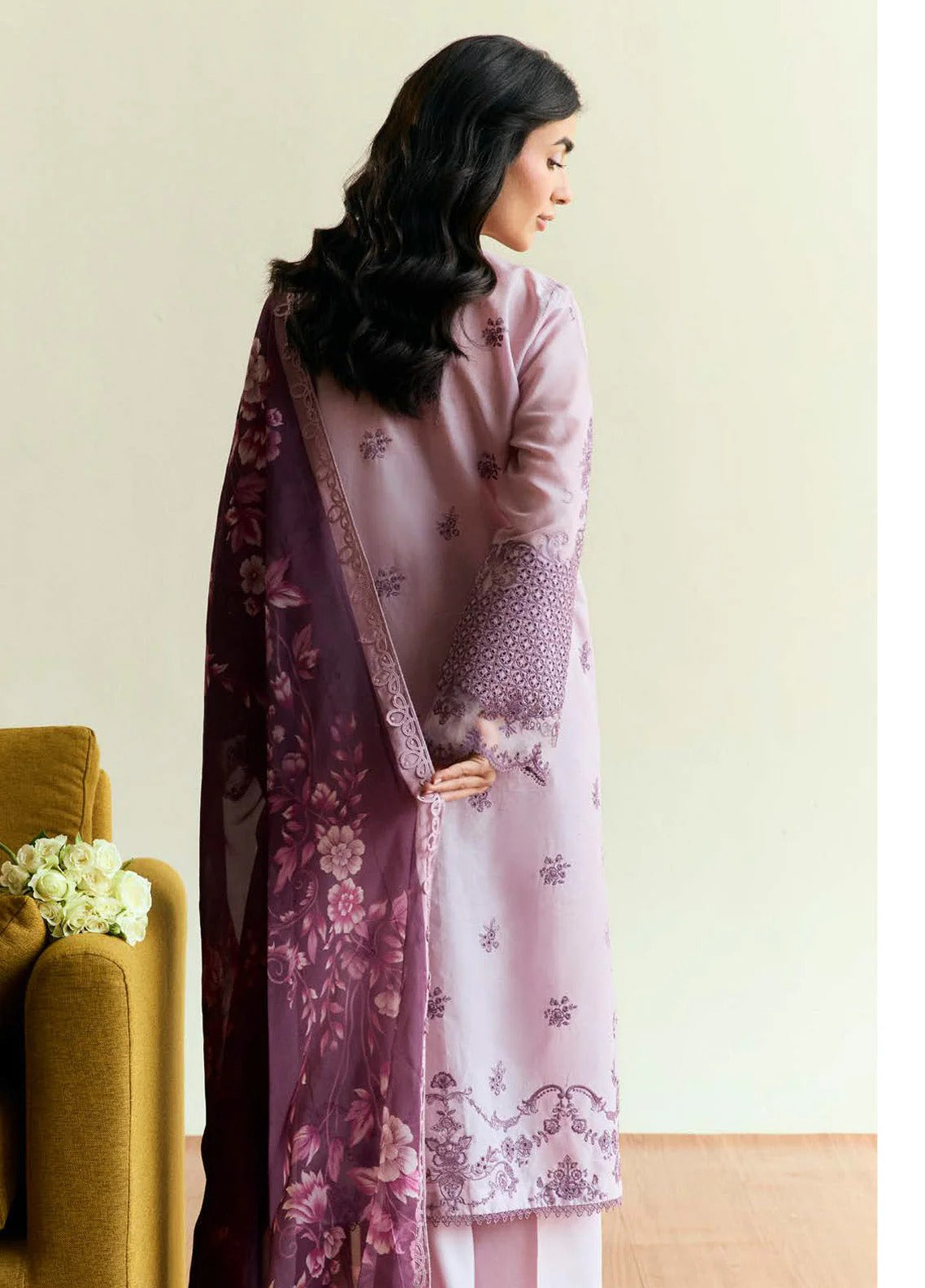 Coco By Zara Shahjahan Embroidered Lawn 3 Piece Unstitched Suit CZS25EE D-05 QUINCE