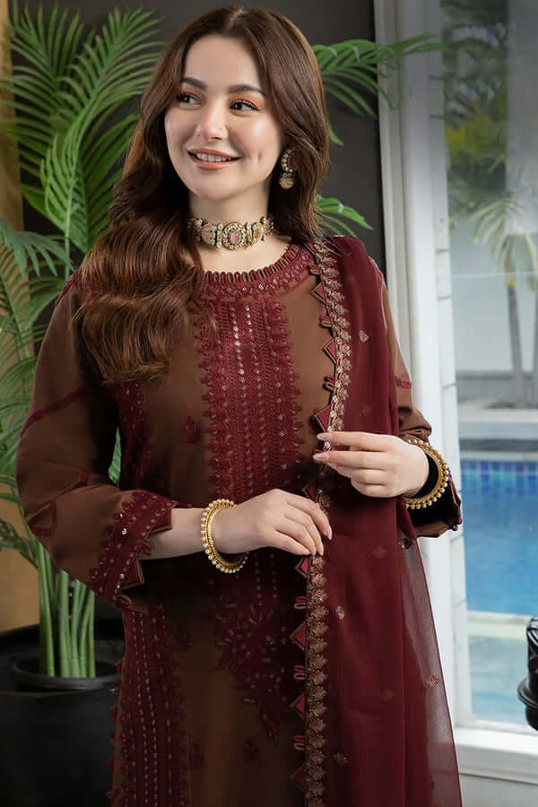 Embroidered Luxury Lawn Unstitched 3Pc | 1014
